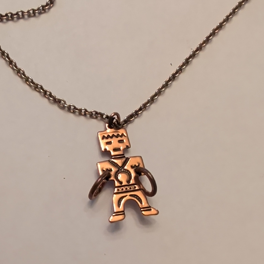 Copper Tribal Pendant Necklace